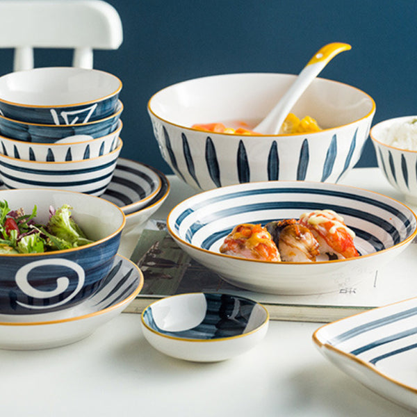 Ceramic Bowls Nitori 680 ml - Bowl, ceramic bowl, serving bowls, ramen bowl, noodle bowl, salad bowls, bowl for snacks, large serving bowl | Bowls for dining table & home decor