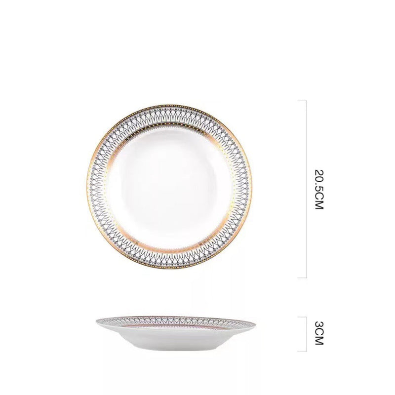 Gold Detailed Glam Quarter Plate 8 Inch - Serving plate, snack plate, dessert plate | Plates for dining & home decor