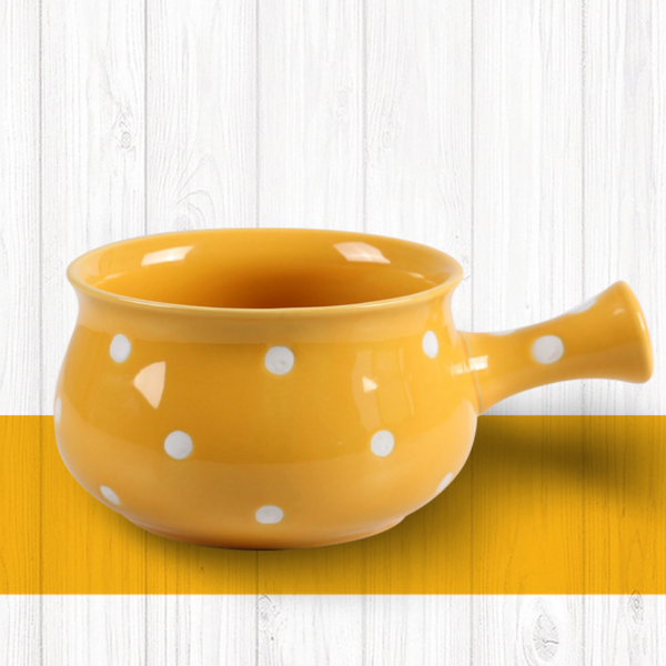 Dots Ceramic Pot Colourful - Soup bowl, ceramic bowl, salad bowls, snack bowls, bowl with handle | Bowls for dining table & home decor