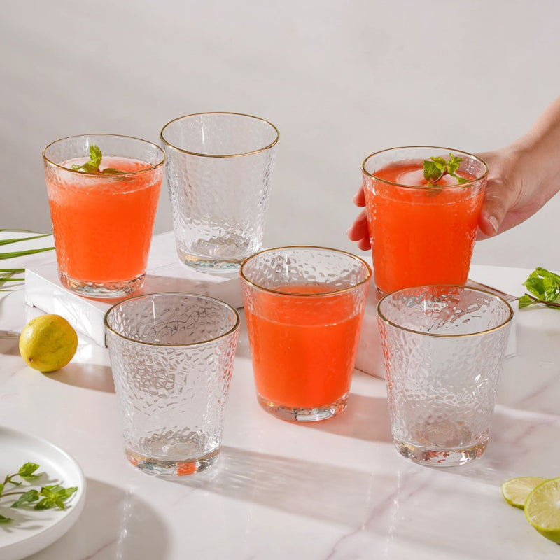 Pebble Textured Short Tumbler Set Of 6 250 ml