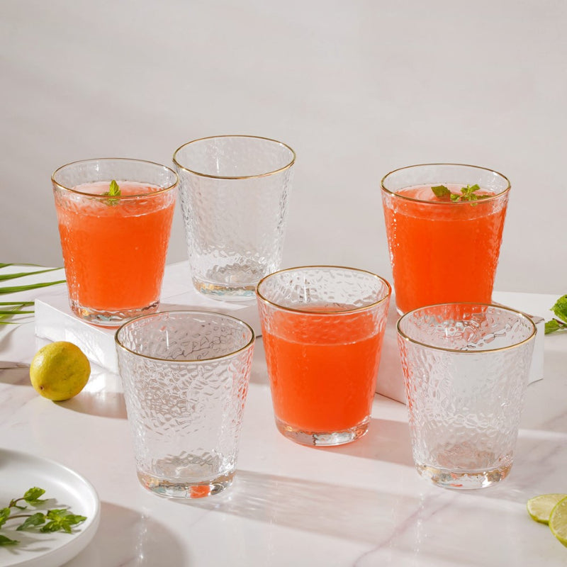 Pebble Textured Short Tumbler Set Of 6 250 ml