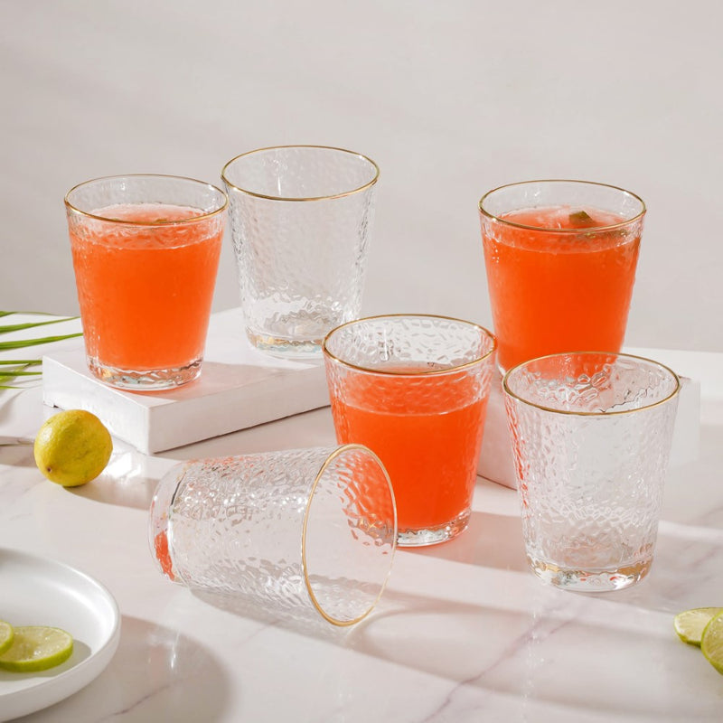 Pebble Textured Short Tumbler Set Of 6 250 ml