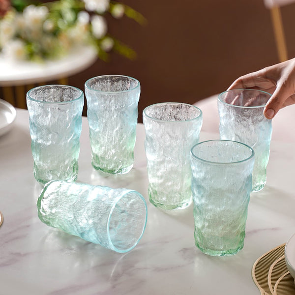 Tall Ombre Glacier Glass Set Of 6 350 ml