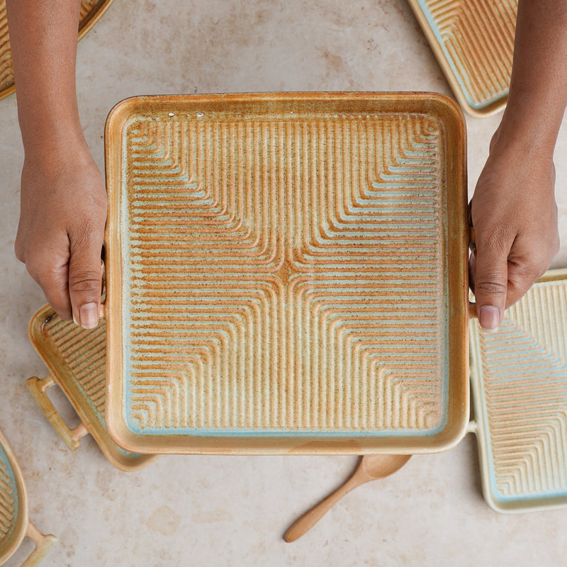 Earthy Tray - Ceramic platter, serving platter, fruit platter | Plates for dining table & home decor
