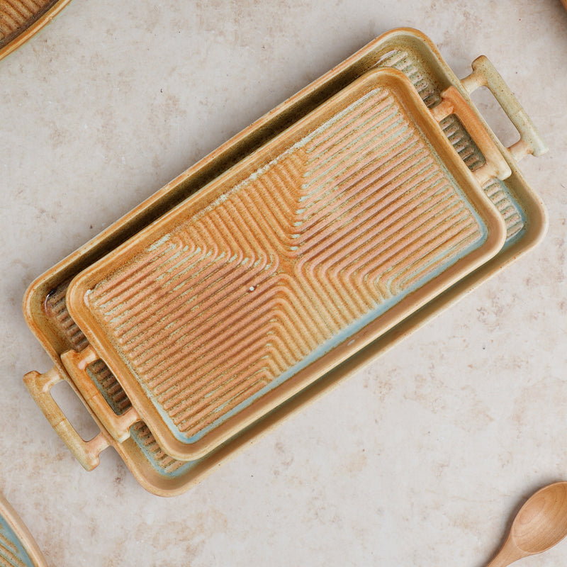 Earthy Tray - Ceramic platter, serving platter, fruit platter | Plates for dining table & home decor