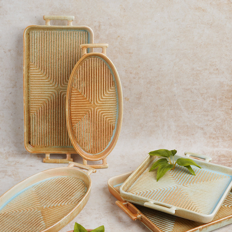 Earthy Tray - Ceramic platter, serving platter, fruit platter | Plates for dining table & home decor