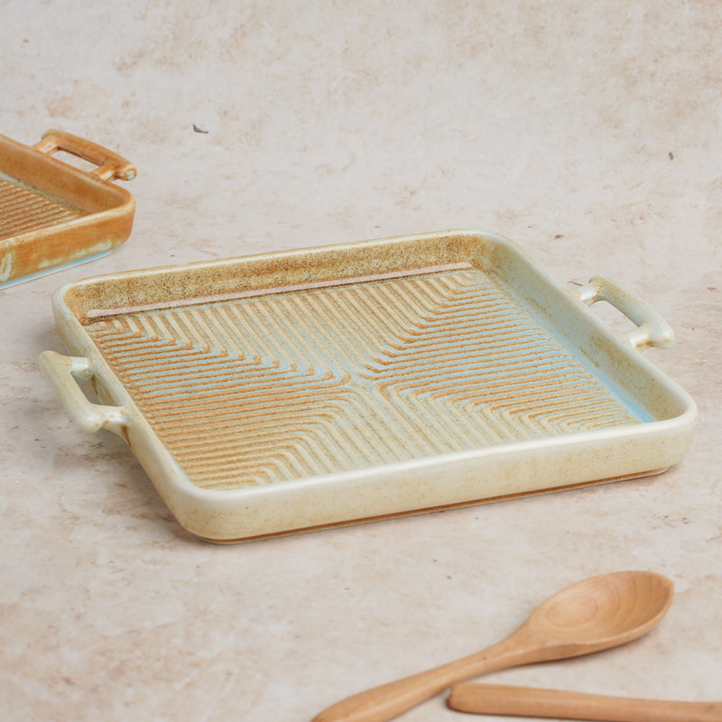 Earthy Tray - Ceramic platter, serving platter, fruit platter | Plates for dining table & home decor