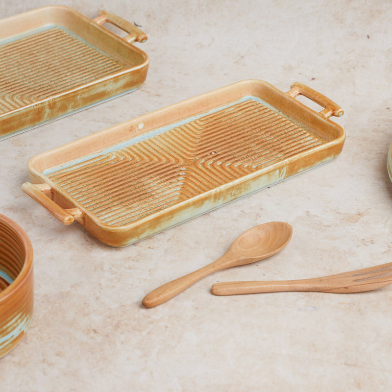 Earthy Tray - Ceramic platter, serving platter, fruit platter | Plates for dining table & home decor