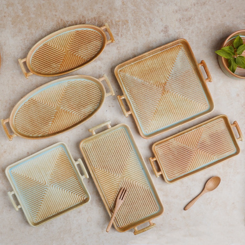 Earthy Tray - Ceramic platter, serving platter, fruit platter | Plates for dining table & home decor