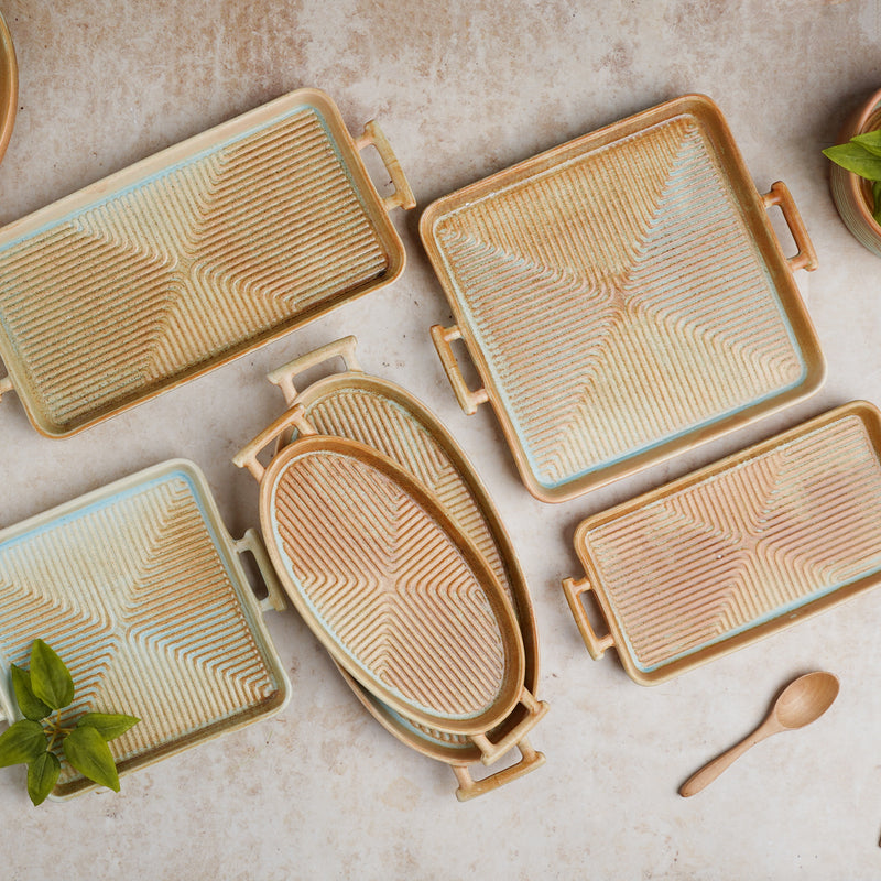 Earthy Tray - Ceramic platter, serving platter, fruit platter | Plates for dining table & home decor