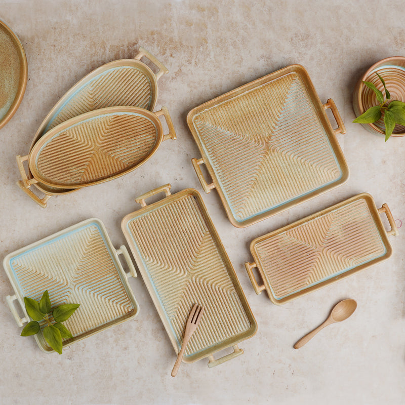Earthy Tray - Ceramic platter, serving platter, fruit platter | Plates for dining table & home decor