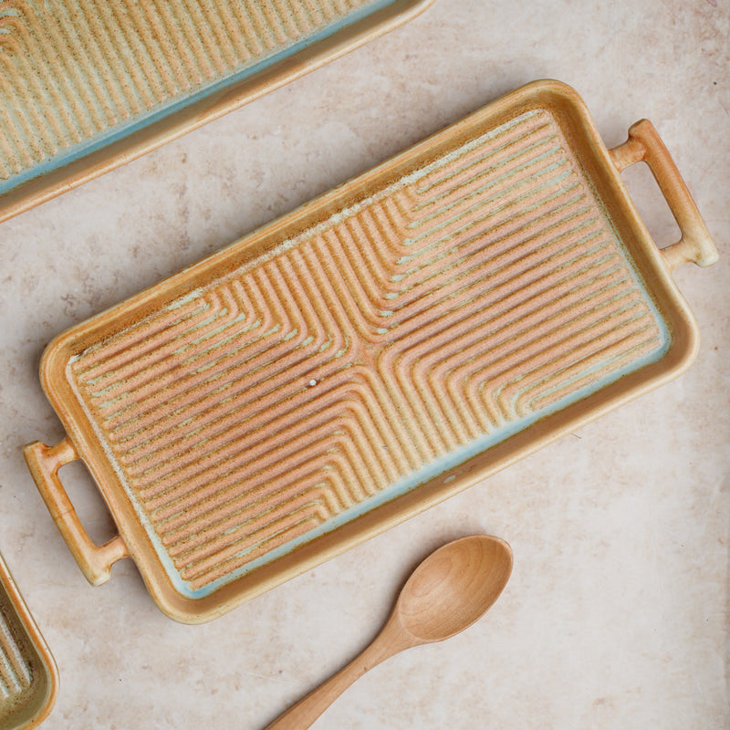 Earthy Tray - Ceramic platter, serving platter, fruit platter | Plates for dining table & home decor