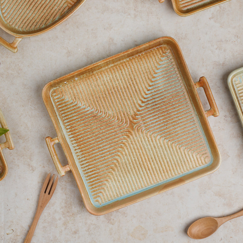 Earthy Tray - Ceramic platter, serving platter, fruit platter | Plates for dining table & home decor