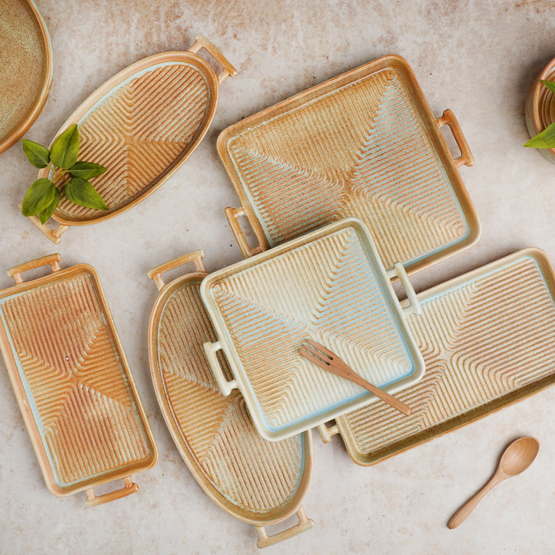 Earthy Tray - Ceramic platter, serving platter, fruit platter | Plates for dining table & home decor