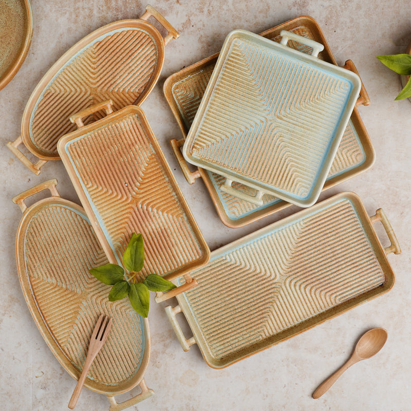 Earthy Tray - Ceramic platter, serving platter, fruit platter | Plates for dining table & home decor