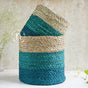 Eco-Friendly Planter Baskets Blue Set of 2 - Basket | Flower basket