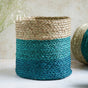 Eco-Friendly Planter Baskets Blue Set of 2 - Basket | Flower basket