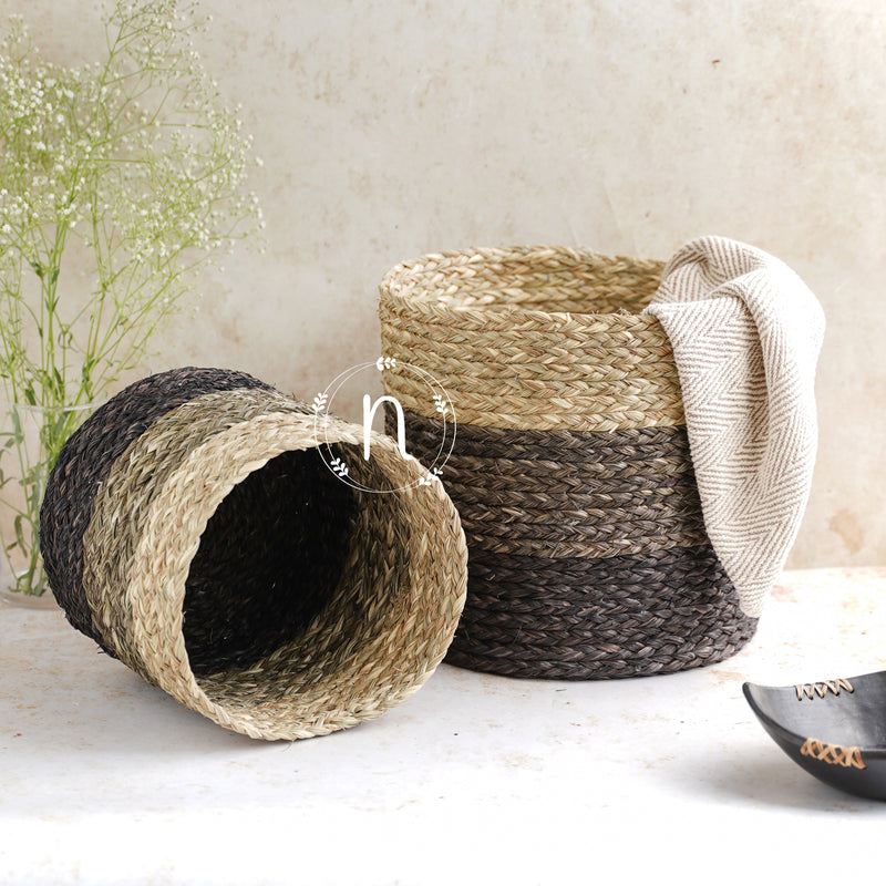 Eco-Friendly Planter Baskets Brown Set of 2 - Basket | Flower basket
