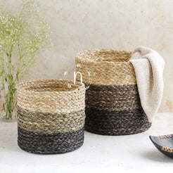 Eco-Friendly Planter Baskets Brown Set of 2 - Basket | Flower basket