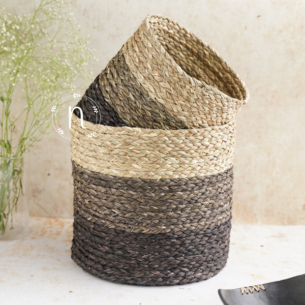Eco-Friendly Planter Baskets Brown Set of 2 - Basket | Flower basket