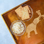 Rectangle Lacquer Tray With Elephant Design - Copper