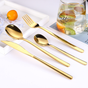 Vintage Stainless Steel Cutlery Set Of 4 Golden