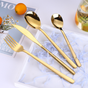 Vintage Stainless Steel Cutlery Set Of 4 Golden