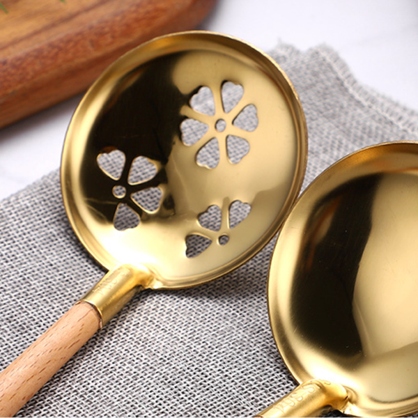 Golden Serving Spoon Set