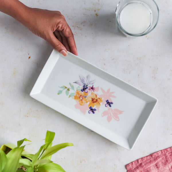 Floral Serving Plate - Ceramic platter, serving platter, fruit platter | Plates for dining table & home decor