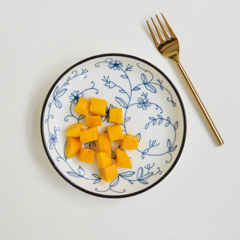 Blue and white Floral Side Plate - Serving plate, small plate, snacks plates | Plates for dining table & home decor