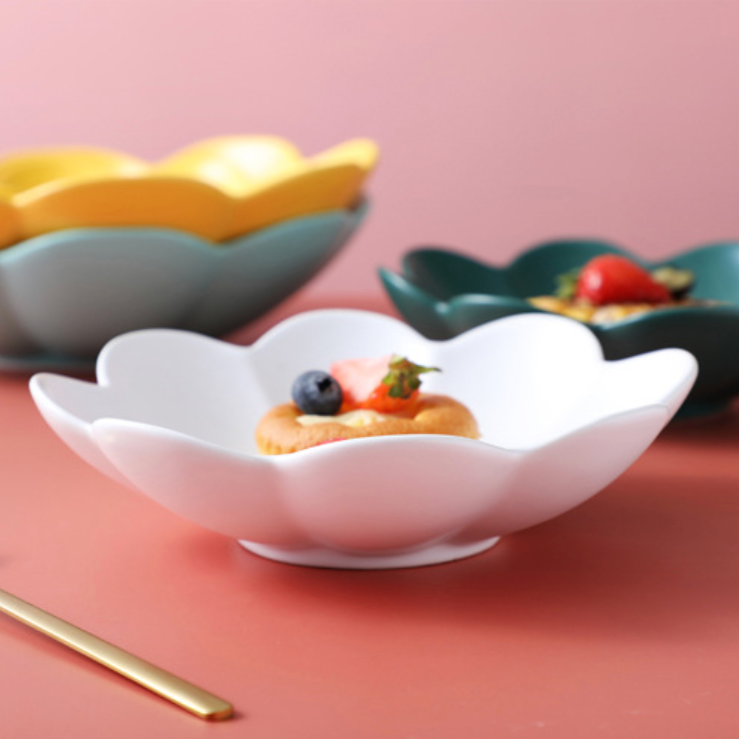 Flower Dish - Bowl, ceramic bowl, serving bowls, noodle bowl, salad bowls, bowl for snacks, large serving bowl | Bowls for dining table & home decor