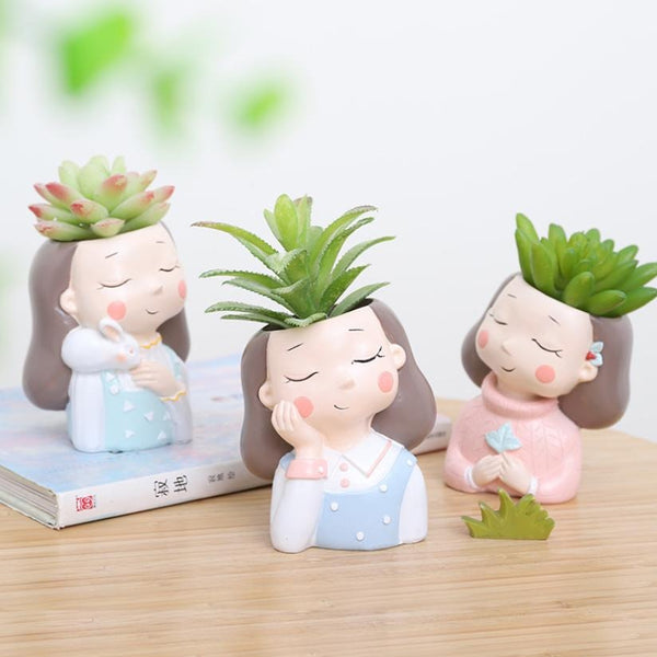 Blue Girl Planter - Indoor planters and flower pots | Home decor items