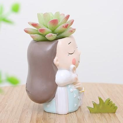Blue Girl Planter - Indoor planters and flower pots | Home decor items