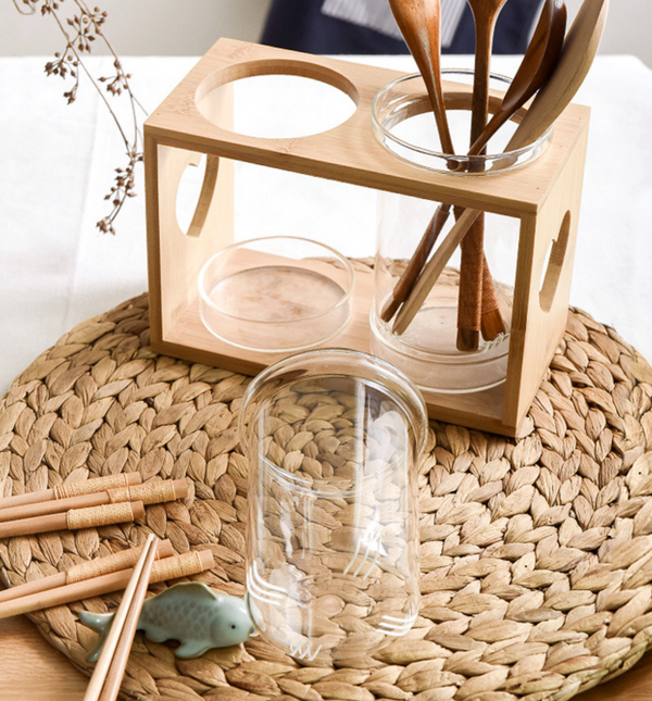 Glass Cutlery Holder