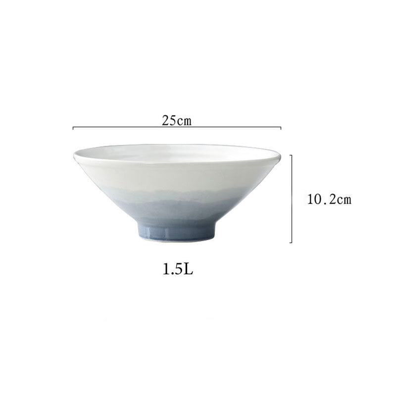 Ombre Grey Ramen Bowl 1.5 L - Soup bowl, ceramic bowl, ramen bowl, serving bowls, salad bowls, noodle bowl | Bowls for dining table & home decor