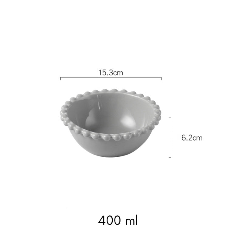 Scalloped Bowl Round - Bowl,ceramic bowl, snack bowls, curry bowl, popcorn bowls | Bowls for dining table & home decor