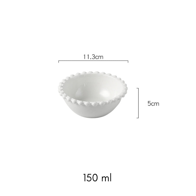 Scalloped Bowl Round - Bowl,ceramic bowl, snack bowls, curry bowl, popcorn bowls | Bowls for dining table & home decor