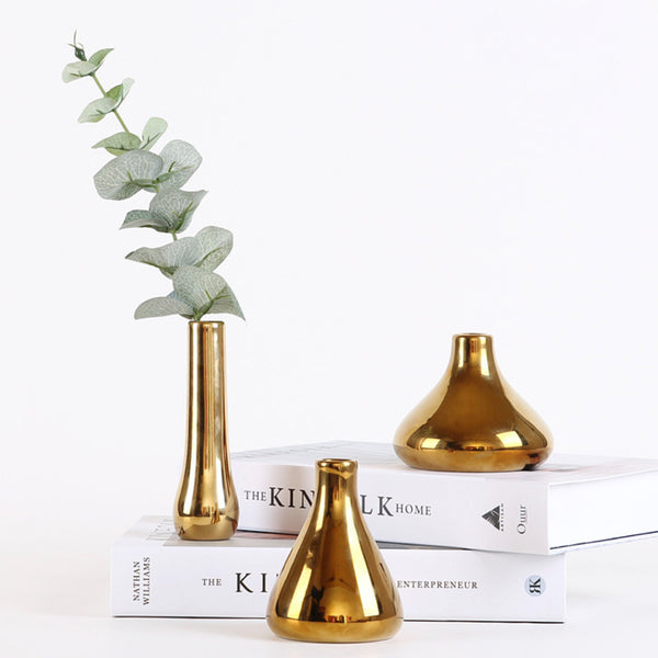 Gold Flower Vase - Flower vase for home decor, office and gifting | Home decoration items