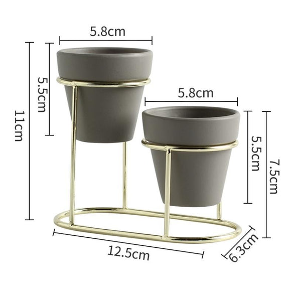 Gold Grey Planter Set - Indoor planters and flower pots | Home decor items