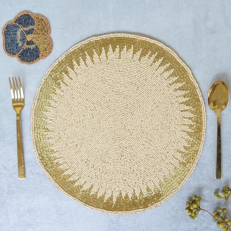 Gold and White Table Mat