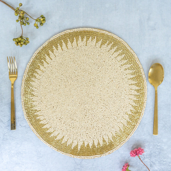 Gold and White Table Mat