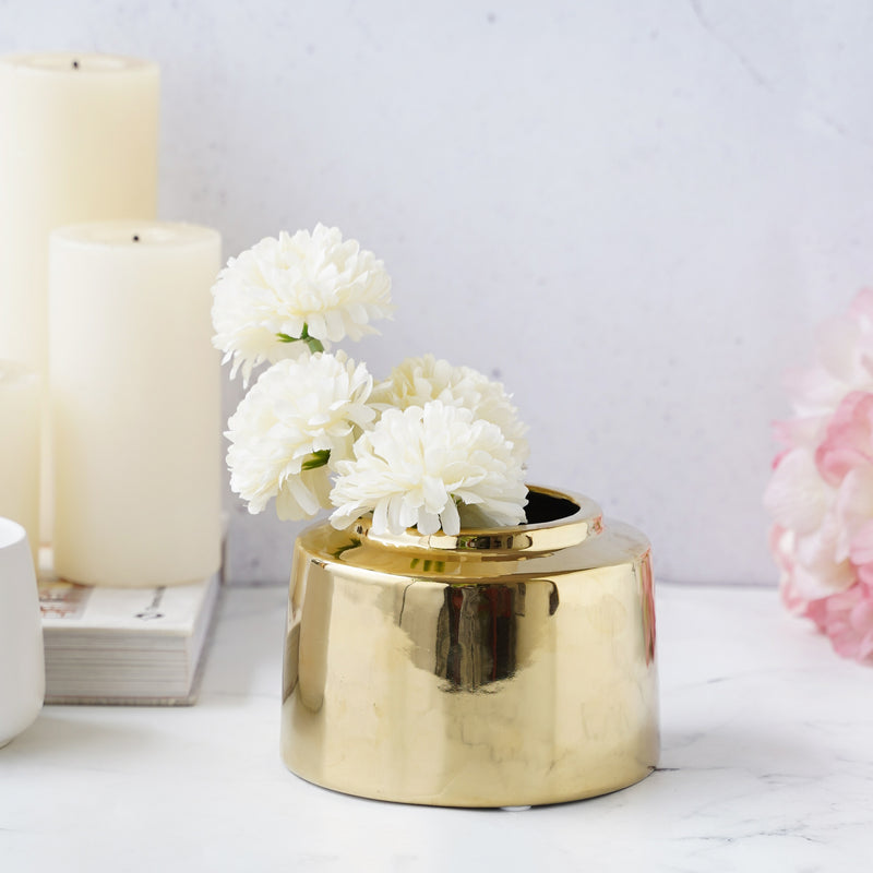 Golden Vase - Flower vase for home decor, office and gifting | Home decoration items
