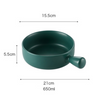 Green Baking Bowl - Ceramic bowl, salad bowls, snack bowls, bowl with handle, oven bowl | Bowls for dining table & home decor