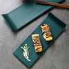 Green Long Starter Plate - Ceramic platter, serving platter, fruit platter | Plates for dining table & home decor