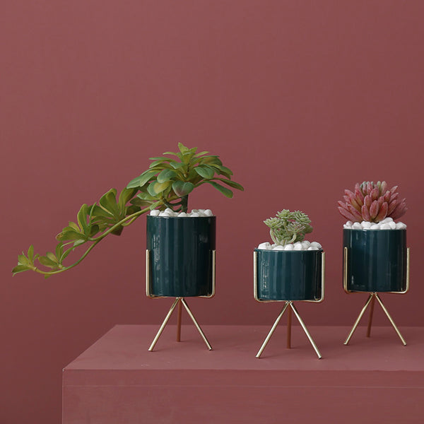 Green Planter With Stand - Indoor planters and flower pots | Home decor items