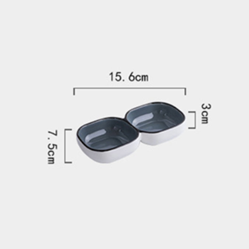 Grey 2 Part Bowl - Bowl, ceramic bowl, dip bowls, chutney bowl, dip bowls ceramic | Bowls for dining table & home decor 