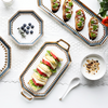 Heart Long Plate with Handle - Ceramic platter, serving platter, fruit platter | Plates for dining table & home decor