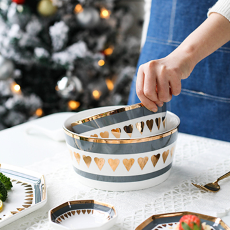 Heart Serving Bowl - Bowl, ceramic bowl, serving bowls, noodle bowl, salad bowls, bowl for snacks, large serving bowl | Bowls for dining table & home decor