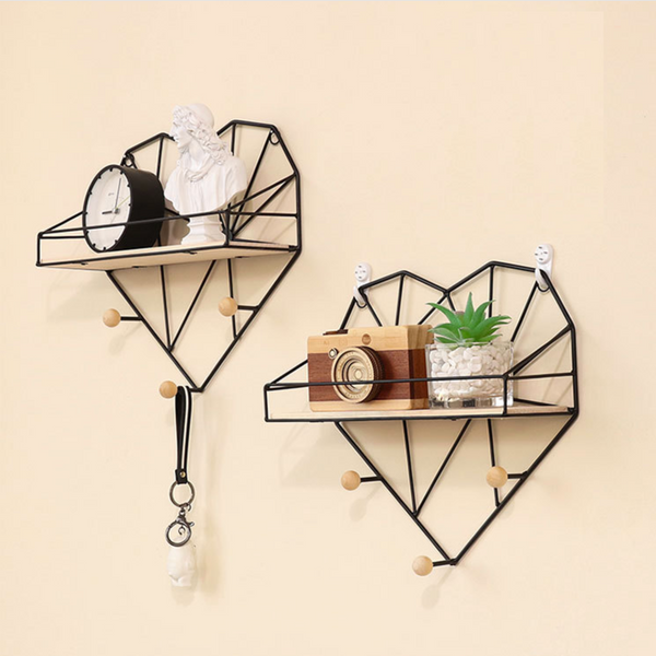 Heart Shelf Black - Wall shelf and floating shelf | Shop wall decoration & home decoration items