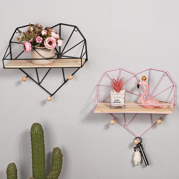 Heart Shelf Black - Wall shelf and floating shelf | Shop wall decoration & home decoration items
